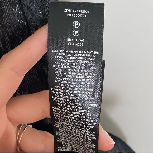 Seven For All Mankind One Shoulder Metallic Velour Fit & Flare Dress Size Medium - Picture 10 of 10